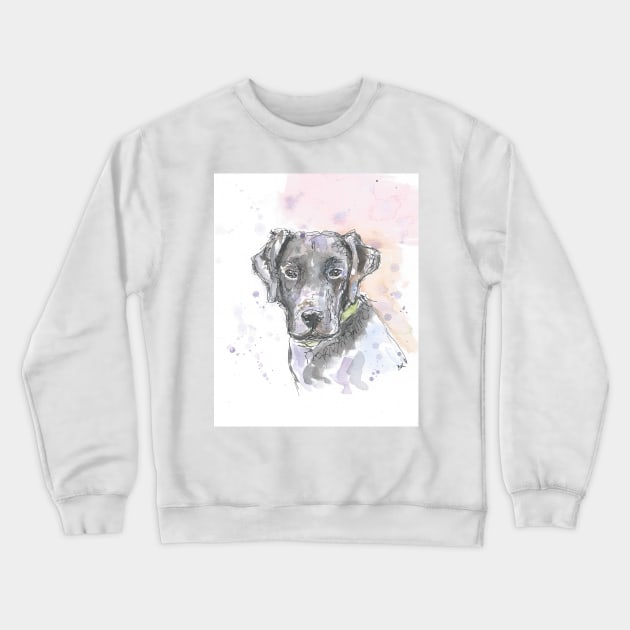 Black Labrador portrait. Crewneck Sweatshirt by DebTheZeb